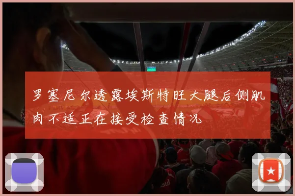 罗塞尼尔透露埃斯特旺大腿后侧肌肉不适正在接受检查情况